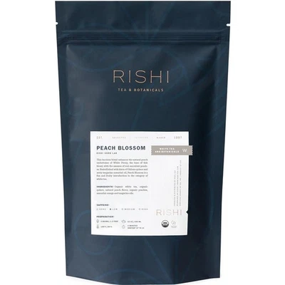 Té blanco con flor de melocotón Rishi - mezcla orgánica de hierbas de hojas sueltas 8,81 oz Foto 1 de 4