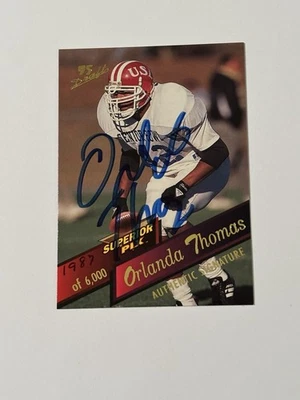 ORLANDO THOMAS SUPERIOR PIX AUTOGRAPH AUTO RC LOUISIANA RAGIN CAJUNS VIKINGS RIP - Image 1 of 2