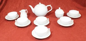 AK Kaiser-Porzellan Teegedeck,  Rokokoform Dubarry in weiss f. 6 Personen - Bild 1 von 20