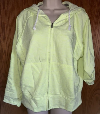 Calvin Klein Performance Neon Green Yellow Hoodie Zip Up Sweatshirt Women's Sz S - Image 1 of 4