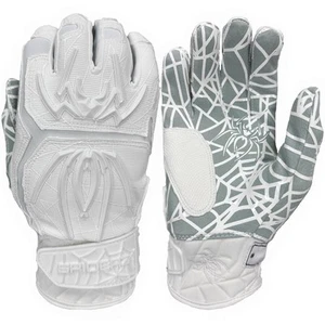 Spiderz 2025 Hybrid Baseball/Softball Batting Gloves - White/White - XXL - Picture 1 of 1