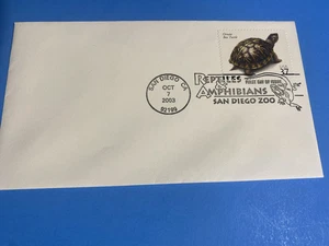 Cachet SAN DIEGO ZOO- first day of issue - 37c ENVELOPE  2003  TURTLES - Picture 1 of 3