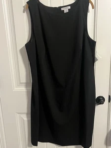 #7310. NEU! Liz Claiborne Damen schwarz ärmellos gefüttert Etuikleid Größe 18W Neu mit Etikett - Bild 1 von 9