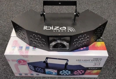 Ibiza Light COMBI-FX4 3-in-1 Wash Moon Strobe DJ Light Effect DMX Lighting - Image 1 of 4