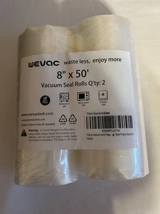 WEVAC Vacuum Sealer Bags-factory sealed- 8"x 50' each roll - Picture 1 of 1