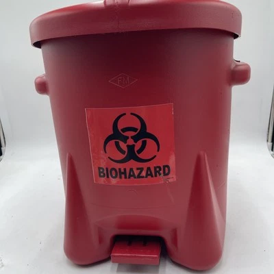 Eagle Manufacturing 943BIO Biohazard Step On Waste Can 6 Gallon Polyethylene - Image 1 of 4