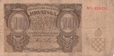 Croatia 10 Kuna 1941 - Image 1 of 2