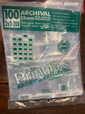 Print File 85 sheets 2x2 20B Archival 35mm Slide Preservers SEALED 8mil USA - Image 1 of 3