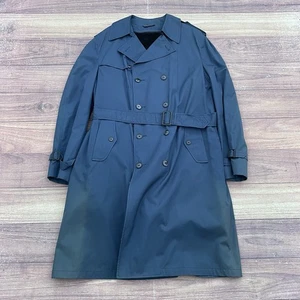 Vtg Sterlingwear of Boston Mens Blue Trench Coat Sherpa Lined Jacket Size 42 - Picture 1 of 15