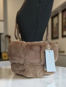 Expressions New York Fuzzy Faux Mink Fur Crossbody Bag Peta Approved NWT - Picture 1 of 11
