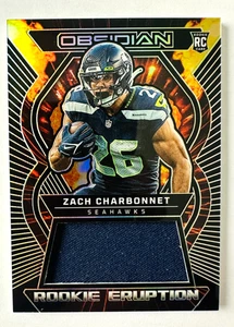 Maglia 2023 Panini Obsidian Zach Charbonnet RC Rookie Eruption #/199 Seahawks! - Foto 1 di 3