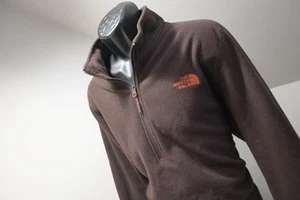 North Face Fleece Jacket 1/4 Zip Dark Brown Winter Mens Size XL - Picture 1 of 11