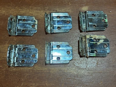 6 винтажных смещенных петель Amerock хромированные простые линии шкаф буфет - Изображение 1 из 4