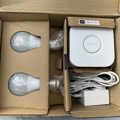 Philips Hue White Smart Bulb Wireless Lighting Starter Kit 840 455303 - Image 1 of 4