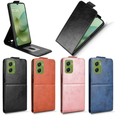 For Motorola Moto G06, Luxury Vertical Up-Down Leather Wallet Stand Case Cover - Image 1 of 4