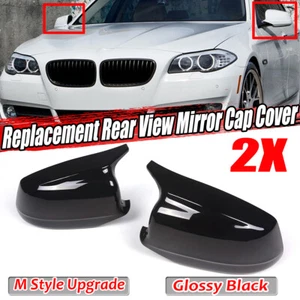 PER 2010-2013 BMW SERIE 5 F10 F11 SPECCHI CALOTTE SPECCHIETTI NERO LUCIDO ABS - Imagen 1 de 10