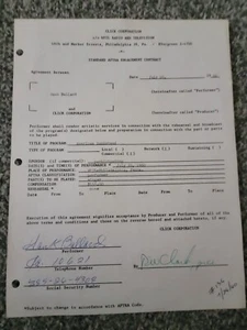 Hank Ballard/ Dick Clark American Bandstand Contract Signed 1960 - Picture 1 of 5