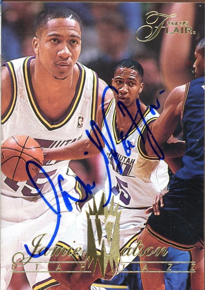 1994-95 Flair JAMIE WATSON Signed Card autograph AUTO jazz - Image 1 of 1