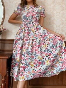 Vintage Floral Midi Dress – Feminine Elegance for Every Occasion - Picture 1 of 13
