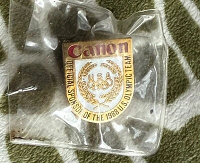 PATROCINADOR OFICIAL CANON DEL EQUIPO OLÍMPICO DE EE. UU. 1988 * Pin de solapa coleccionable Foto 1 de 2