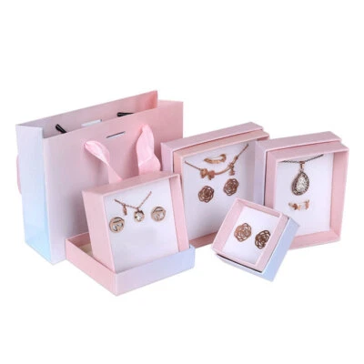 3/5PCS Gradient Color Jewelry Storage Packaging Box Bag Set Necklace Organizers - Image 1 of 4