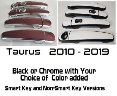 Superposiciones de manija de puerta personalizadas cromadas o negras Ford Taurus 2010-2020 TÚ ELIGES CLR  Foto 1 de 4