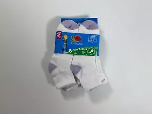 Fruit of the Loom Girls White Ultra Soft Ankle Socks (6 Pair) NEW! - Picture 1 of 3
