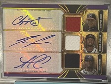 2022 Topps Triple Threads Braves Triple Auto Acuna, Chipper, Albies /27