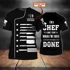 Personalized Black Chef Shirt, I Am A Chef T Shirt, Stop When I'm Done Master Ch