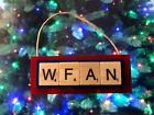 WFAN Radio Station 66 AM New York Christmas Ornament Scrabble Tiles