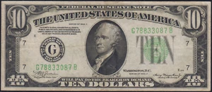 Fr.2006-G 1934A Chicago $10 Federal Reserve Note VF+ - Picture 1 of 2