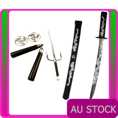 Kids Ninja Sword Toy Weapons Set Teenage Ninja Child Boys Party 100% PLASTIC - image 1 of 4