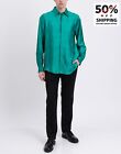 RRP€330 MSGM Satin Button-Up Shirt Size 40 / 15 3/4 / M Weed Intarsia Collared