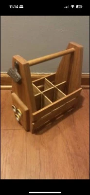 Red oak beer caddy - Image 1 of 2