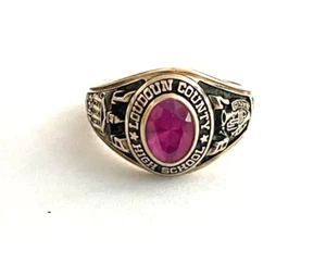 1987- 10k Yellow Gold Loudoun County School Ring Size 7 Retirement Sale 5 Days - Picture 1 of 7