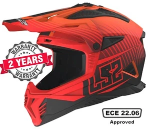 LS2 MX708 FAST II ECE22.06 OFFROAD MX QUAD ENDURO MOTORBIKE HELMET DUCK RED - Picture 1 of 13