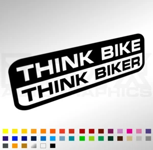 Think Bike Think Biker Sticker Decal For Car Van Window Bumper Caravan Camper - Picture 1 of 1