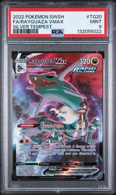 2022 POKEMON SWORD & SHIELD SILVER TEMPEST #TG20 FULL ART/RAYQUAZA VMAX PSA 9 - Image 1 of 2