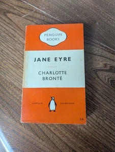 Jane Eyre by Charlotte Brontë 1960 Orange Penguin Vintage Paperback Book - Picture 1 of 4