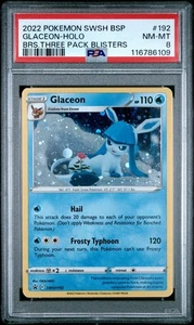 2022 Pokémon Black Star Promo SWSH192 Glaceon Brilliant Stars 3-pk PSA 8 - Picture 1 of 4