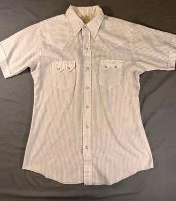 Camisa De Colección Marca Dee Cee Western Pearl Snap Para Hombre Azul Claro Talla 16 Hecha en EE. UU. Foto 1 de 4