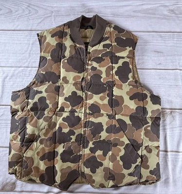 Vintage Eddie Bauer Vest Men's Hunting Camouflage Camo Goose Down Sz L/XL? - Image 1 of 4