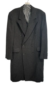 Park Avenue Men's Wool Cashmere Overcoat Double Breasted Charcoal Gray Size 40 R - Picture 1 of 8