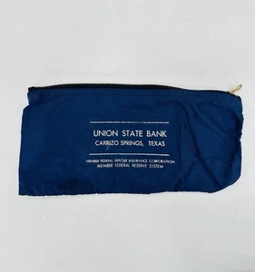 Vintage 1970s Union State Bank Carrizo Springs Texas Deposit Bag RARE - Picture 1 of 6