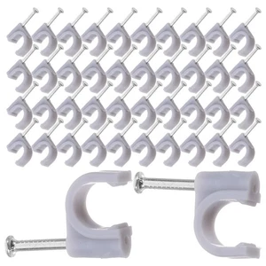 100 Pcs Steel Nail Line Card Electrical Cable Staples Wall Clamp - Afbeelding 1 van 12