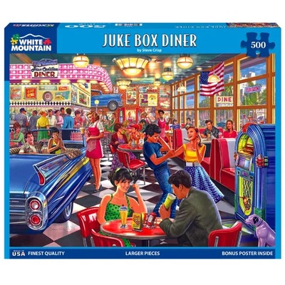 Rompecabezas White Mountain - Juke Box Diner - Rompecabezas de 500 piezas para adultos... Foto 1 de 4