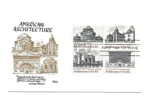 1928-31 Architecture 1981 Bazaar, block of 4, FDC - Picture 1 of 1