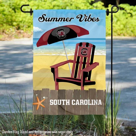 South Carolina Gamecocks Summer Season Vibes Garden Flag and Yard Banner Cover