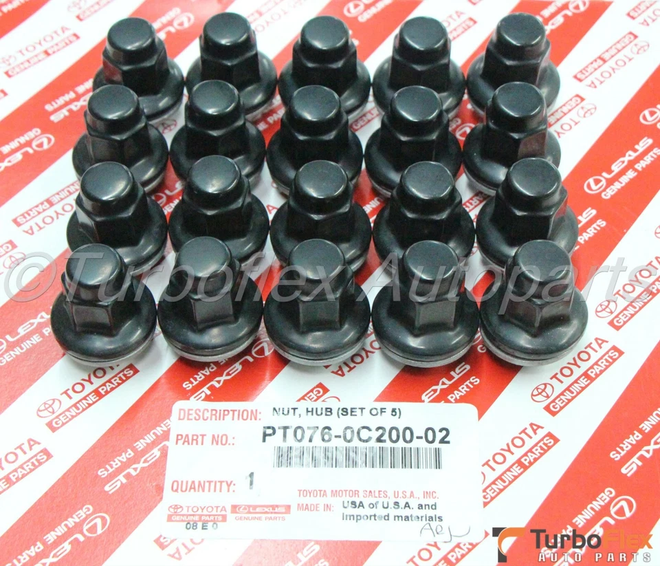  Juego de 20 tuercas PVD negras para Toyota Tundra Sequoia Land Cruiser PT076-0C200-02 Foto 1 de 4