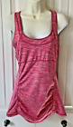 Kyodan Pink Athletic Tank Top Women?s M Built In Bra Ruched Front